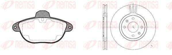 REMSA CITROEN К-кт гальм. колодки 0608.04 + диски 6486.10 XANTIA 2.0 Turbo 95-03