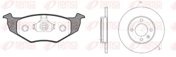 REMSA VW К-кт гальм. колодки + диски GOLF III Variant (1H5) 1.9 D 93-99, SEAT TOLEDO I (1L2) 1.9 D 91-99