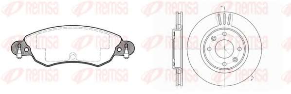 REMSA CITROEN К-кт гальм. колодки 0829.04 + диски 6603.10 BERLINGO 07/96- C2 09/03- C3 11/09- C3 PICASSO 02/09- C3 PLURIEL 05/03- C4 11/04- C5 08/04-