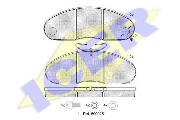 Комплект тормозных колодок, дисковый тормоз