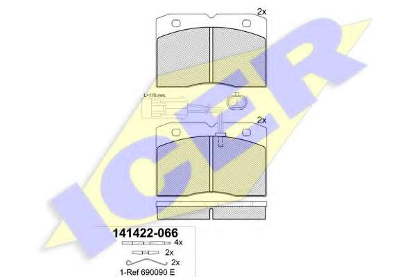 Комплект тормозных колодок, дисковый тормоз
