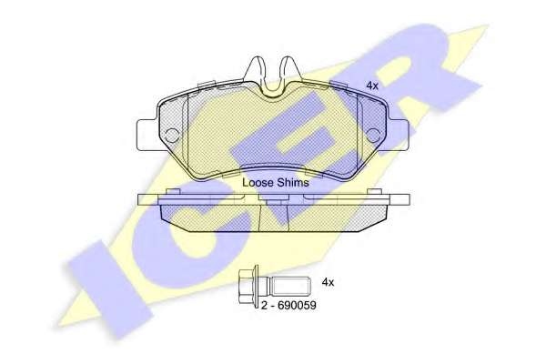 Комплект тормозных колодок, дисковый тормоз