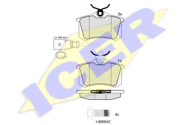Комплект тормозных колодок, дисковый тормоз