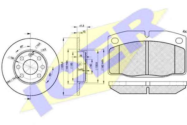 Комплект тормозов, дисковый тормозной механизм