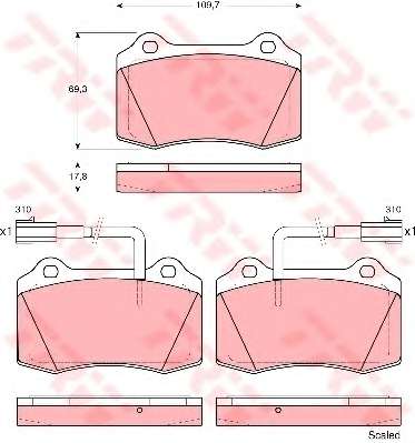Комплект тормозных колодок, дисковый тормоз
