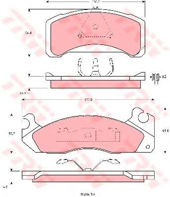 Комплект тормозных колодок, дисковый тормоз