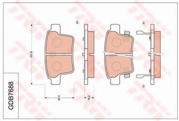 Комплект тормозных колодок, дисковый тормоз