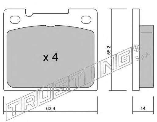 Комплект тормозных колодок, дисковый тормоз