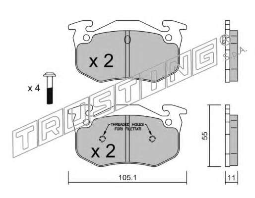 Комплект тормозных колодок, дисковый тормоз