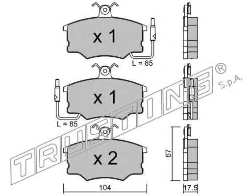Комплект тормозных колодок, дисковый тормоз