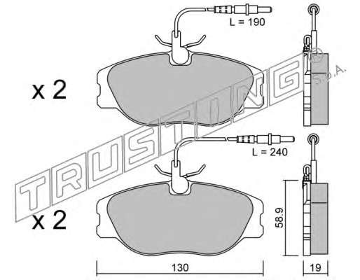 Комплект тормозных колодок, дисковый тормоз