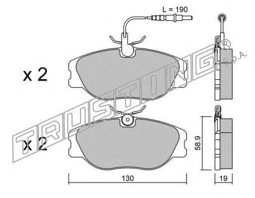 Комплект тормозных колодок, дисковый тормоз