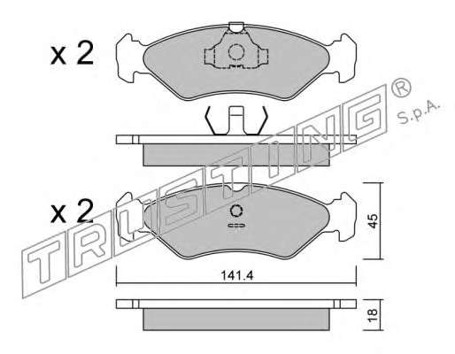 Комплект тормозных колодок, дисковый тормоз