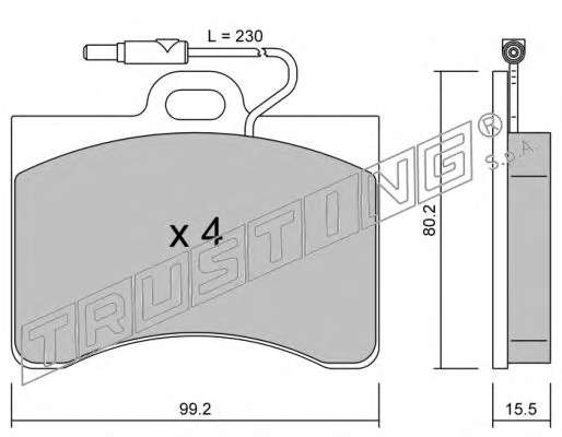 Комплект тормозных колодок, дисковый тормоз