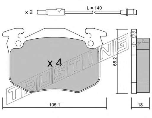 Комплект тормозных колодок, дисковый тормоз