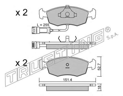 Комплект тормозных колодок, дисковый тормоз