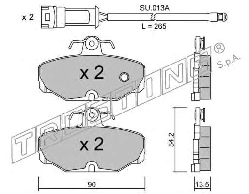 Комплект тормозных колодок, дисковый тормоз