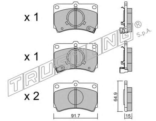Комплект тормозных колодок, дисковый тормоз