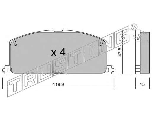 Комплект тормозных колодок, дисковый тормоз