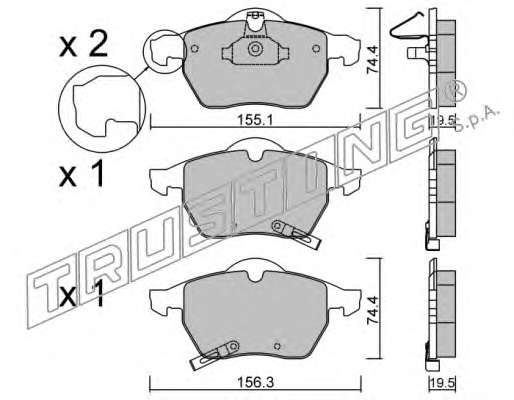 Комплект тормозных колодок, дисковый тормоз