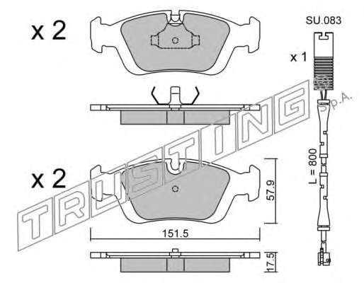 Комплект тормозных колодок, дисковый тормоз