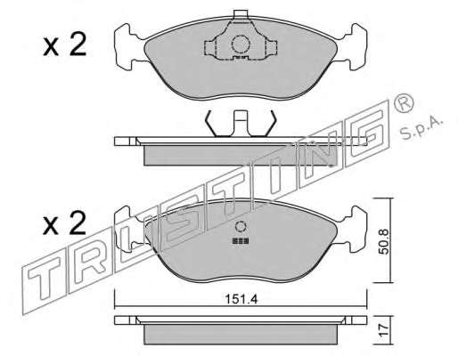 Комплект тормозных колодок, дисковый тормоз