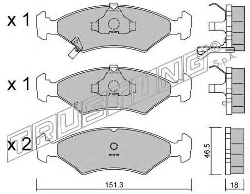 Комплект тормозных колодок, дисковый тормоз