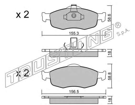 Комплект тормозных колодок, дисковый тормоз
