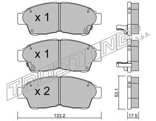 Комплект тормозных колодок, дисковый тормоз