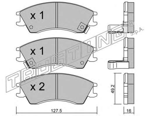 Комплект тормозных колодок, дисковый тормоз