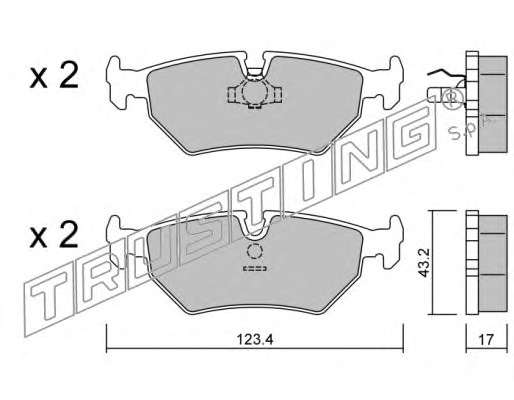 Комплект тормозных колодок, дисковый тормоз