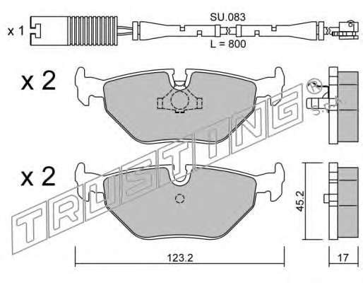 Комплект тормозных колодок, дисковый тормоз