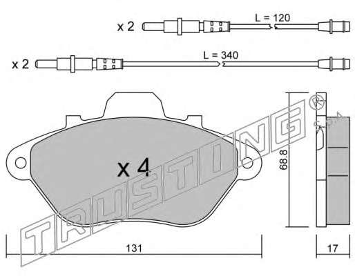 Комплект тормозных колодок, дисковый тормоз