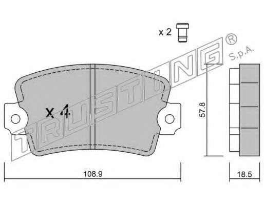Комплект тормозных колодок, дисковый тормоз