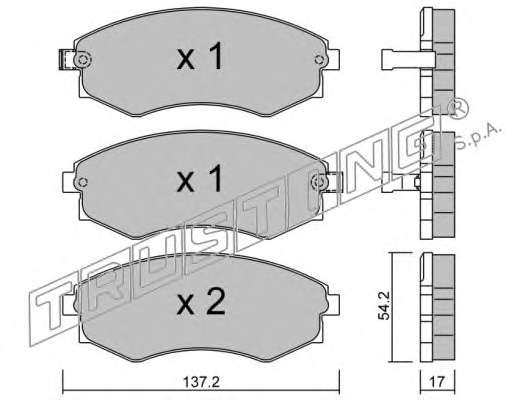 Комплект тормозных колодок, дисковый тормоз