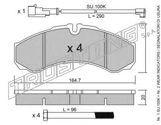 Комплект тормозных колодок, дисковый тормоз