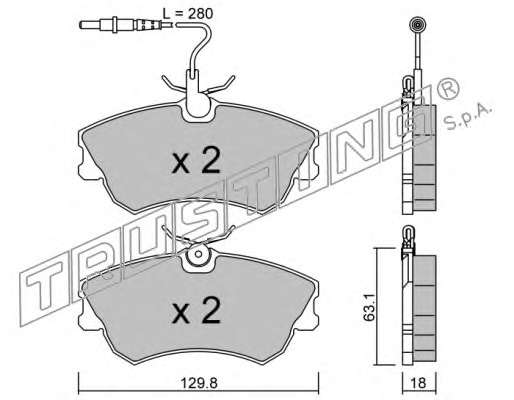 Комплект тормозных колодок, дисковый тормоз