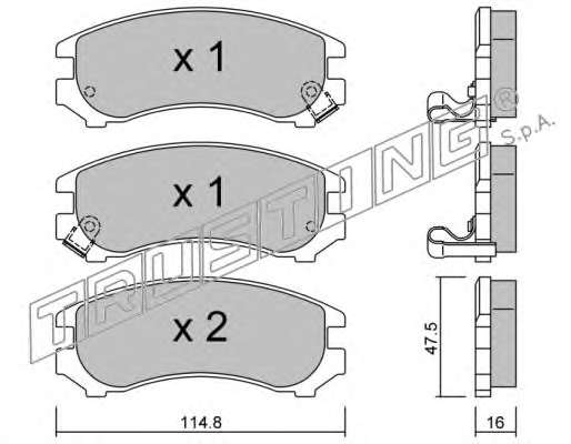 Комплект тормозных колодок, дисковый тормоз