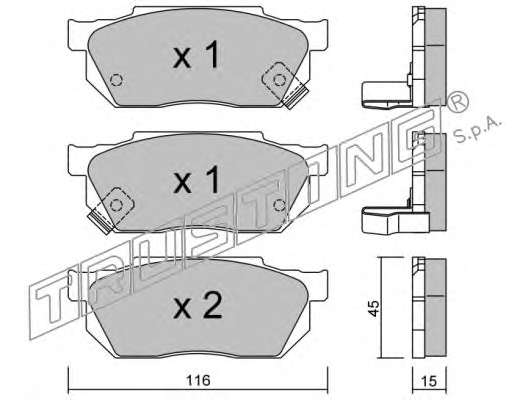 Комплект тормозных колодок, дисковый тормоз