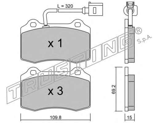 Комплект тормозных колодок, дисковый тормоз