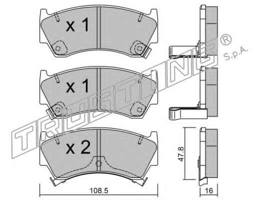 Комплект тормозных колодок, дисковый тормоз
