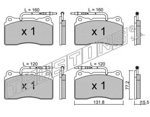 Комплект тормозных колодок, дисковый тормоз