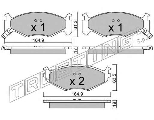 Комплект тормозных колодок, дисковый тормоз