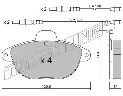 Комплект тормозных колодок, дисковый тормоз