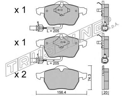 Комплект тормозных колодок, дисковый тормоз