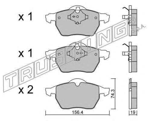 Комплект тормозных колодок, дисковый тормоз