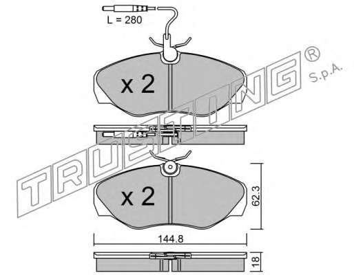 Комплект тормозных колодок, дисковый тормоз