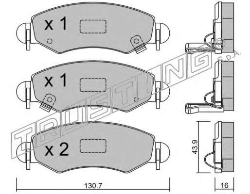 Комплект тормозных колодок, дисковый тормоз