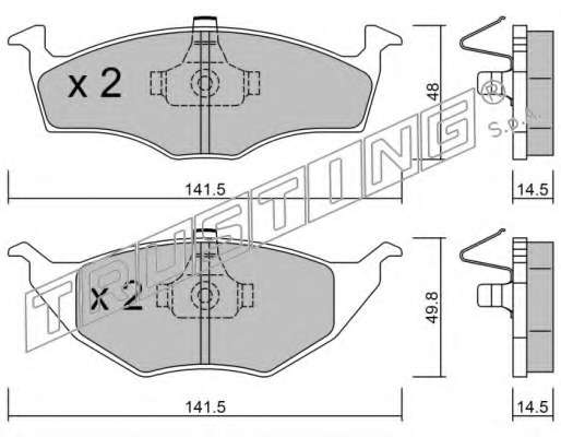 Комплект тормозных колодок, дисковый тормоз