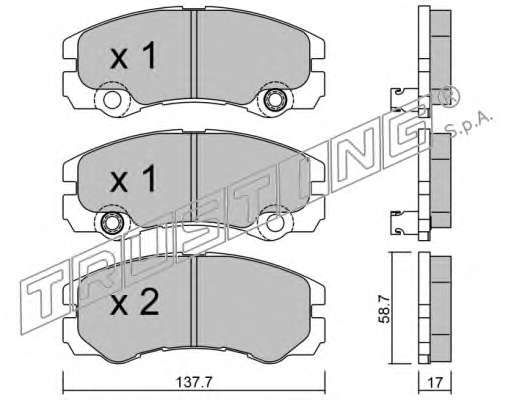 Комплект тормозных колодок, дисковый тормоз